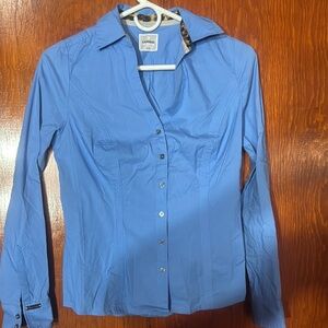 Express Women's Blue Button-Up Top